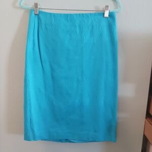 Bright Blue/Turquoise Patterned Talbots Skirt | Size 6